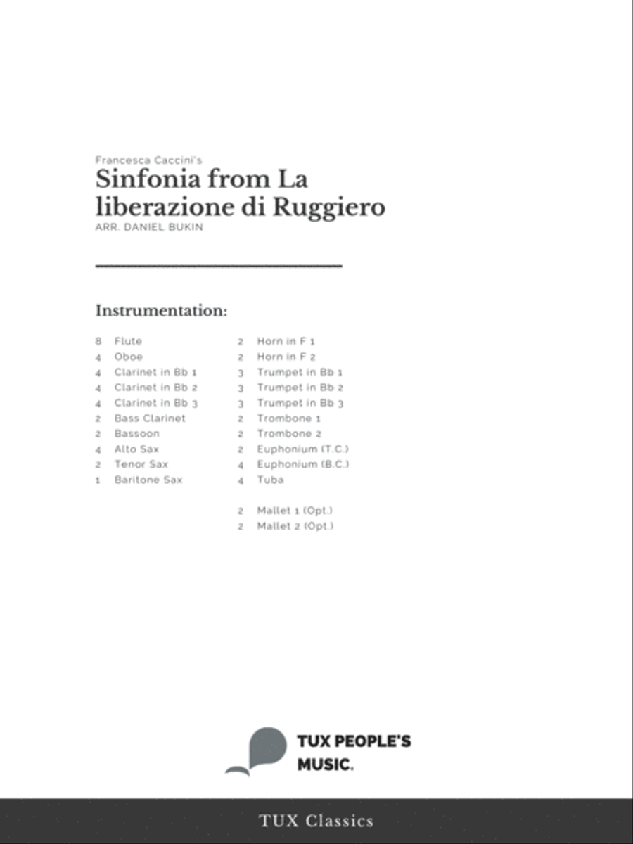 Sinfonia from La liberazione di Ruggiero Concert Band scores gallery preview page 2