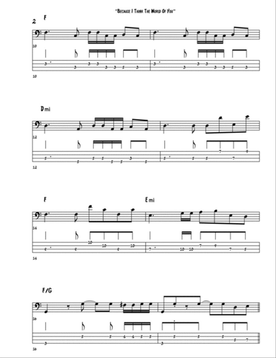 Because I Think The World Of You Bass Guitar scores gallery preview page 2
