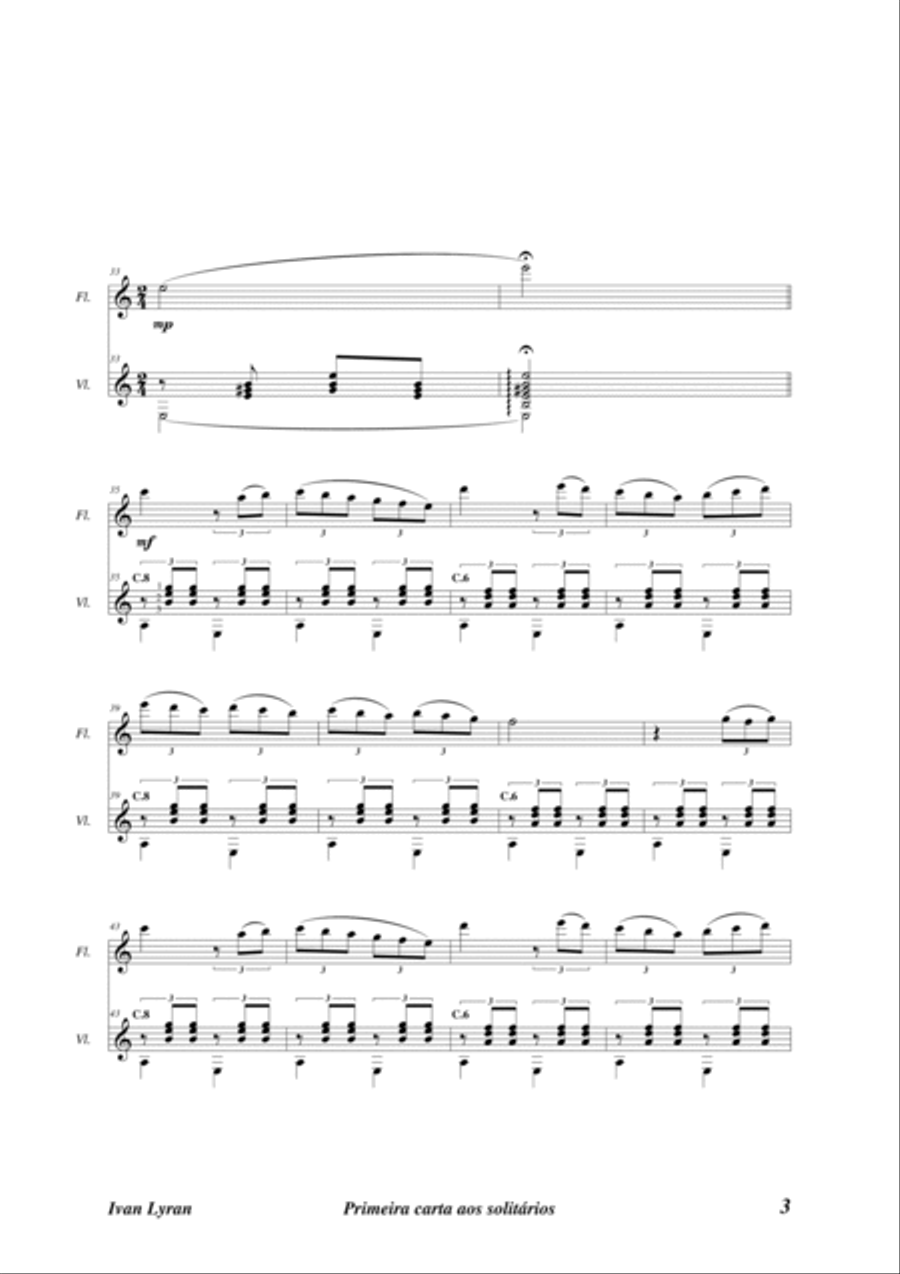 Primeira carta aos solitários Opus 17 Flute scores gallery preview page 4