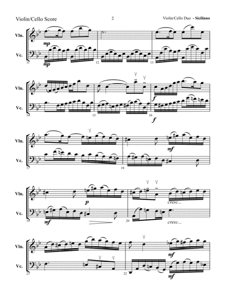 Siciliana for String trio by J.S. Bach - Sheet Music PDF file to download