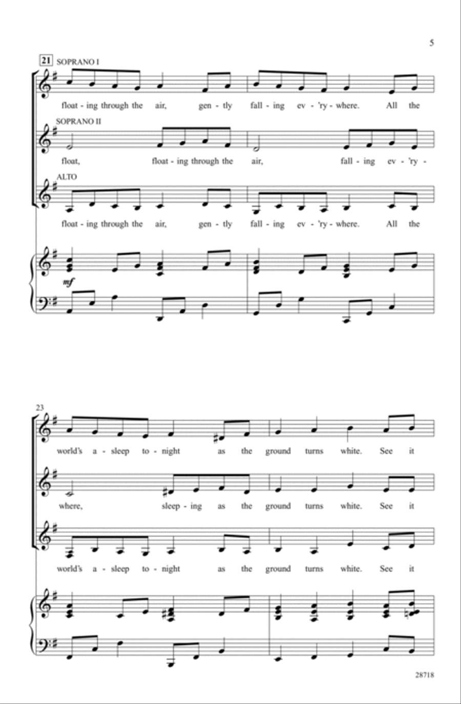 The Snow Begins to Fall SSA scores gallery preview page 3
