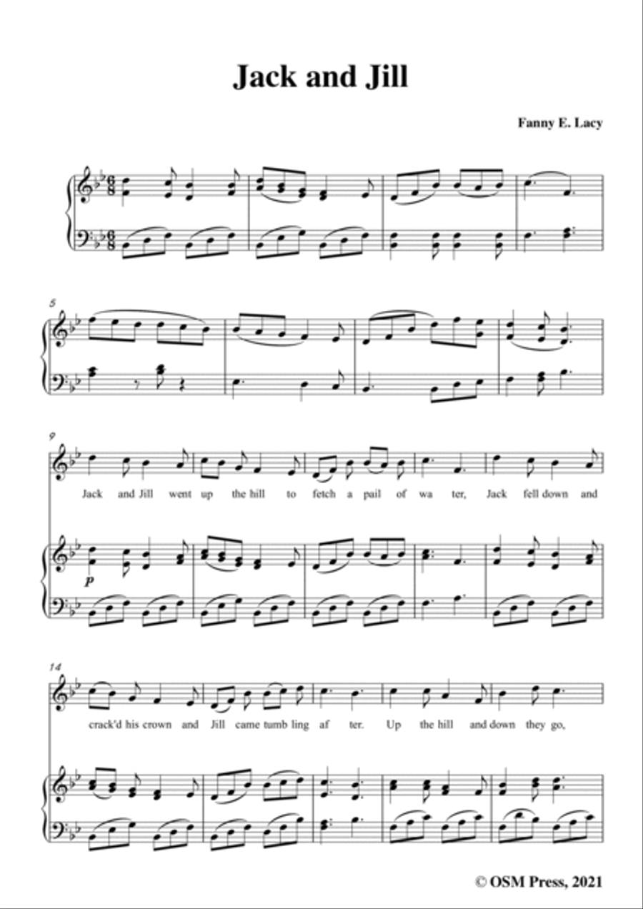 Fanny E.Lacy-Jack and Jill,in B flat Major,for Voice and Piano Voice Solo scores gallery preview page 3