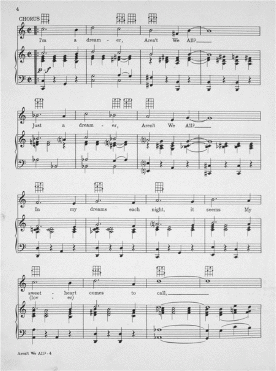 (I'm a Dreamer) Aren't We All Voice scores gallery preview page 3