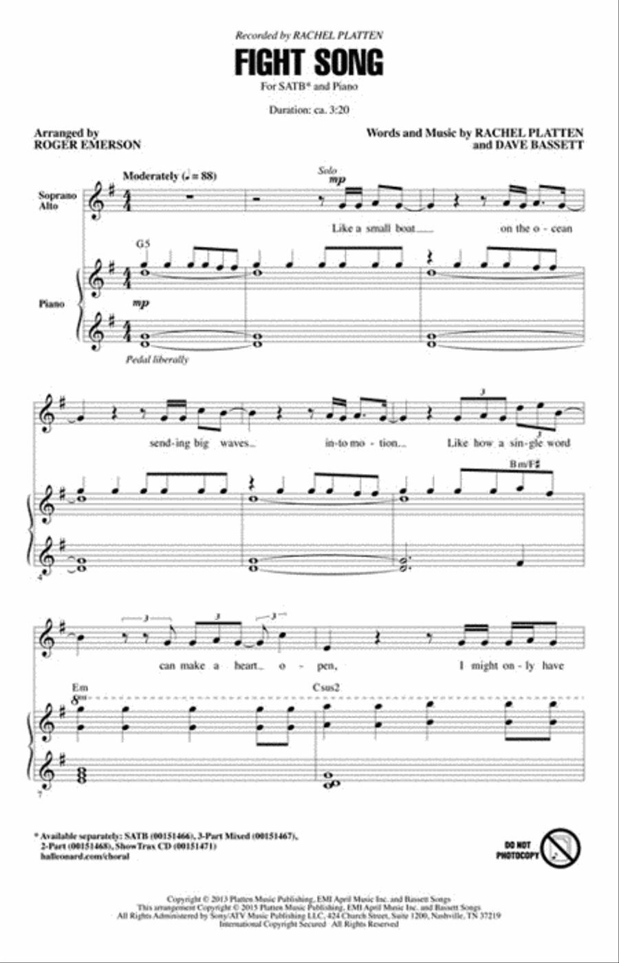 Fight Song 4-Part scores gallery preview page 2