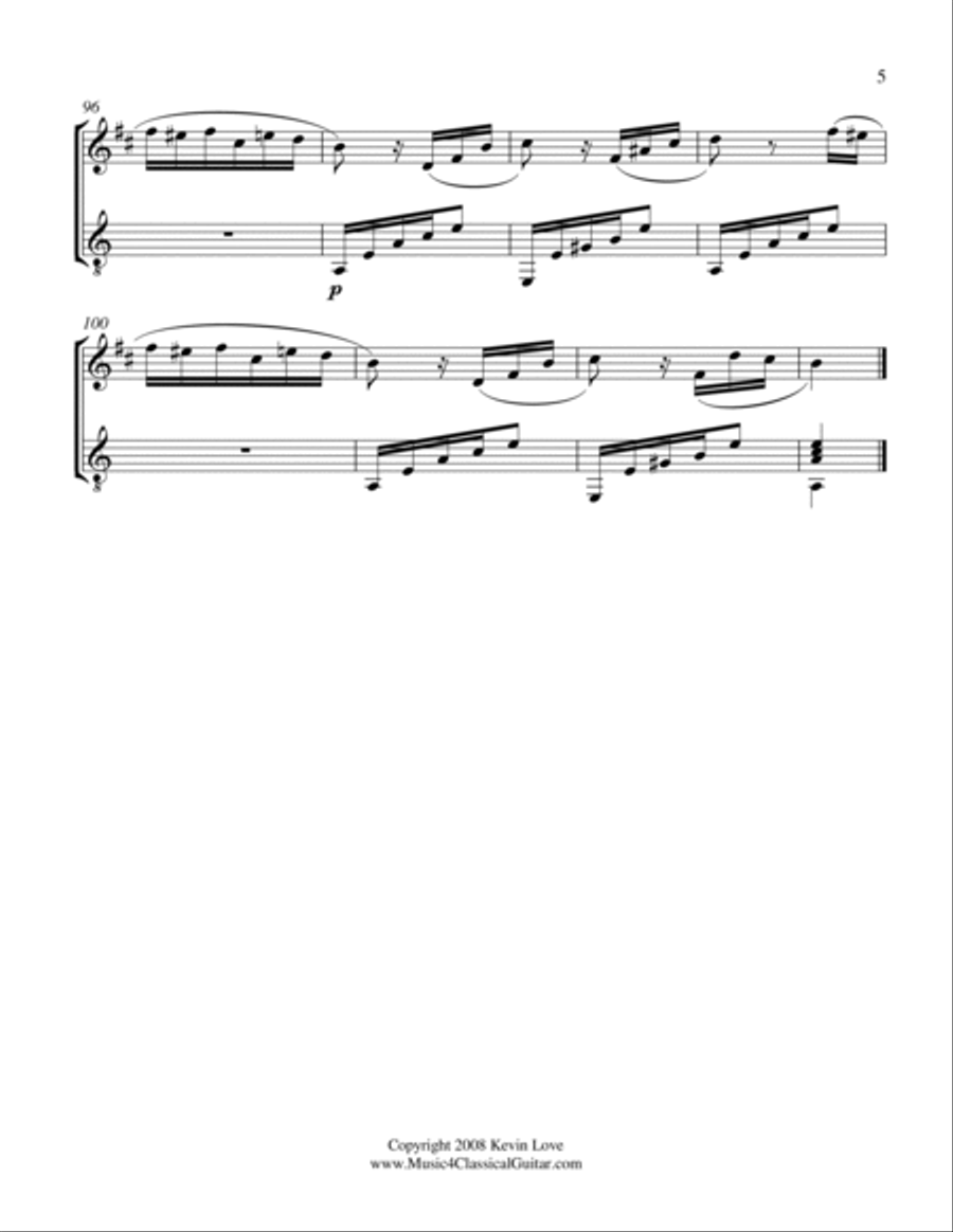 Fur Elise (Clarinet and Guitar) - Score and Parts Clarinet scores gallery preview page 5