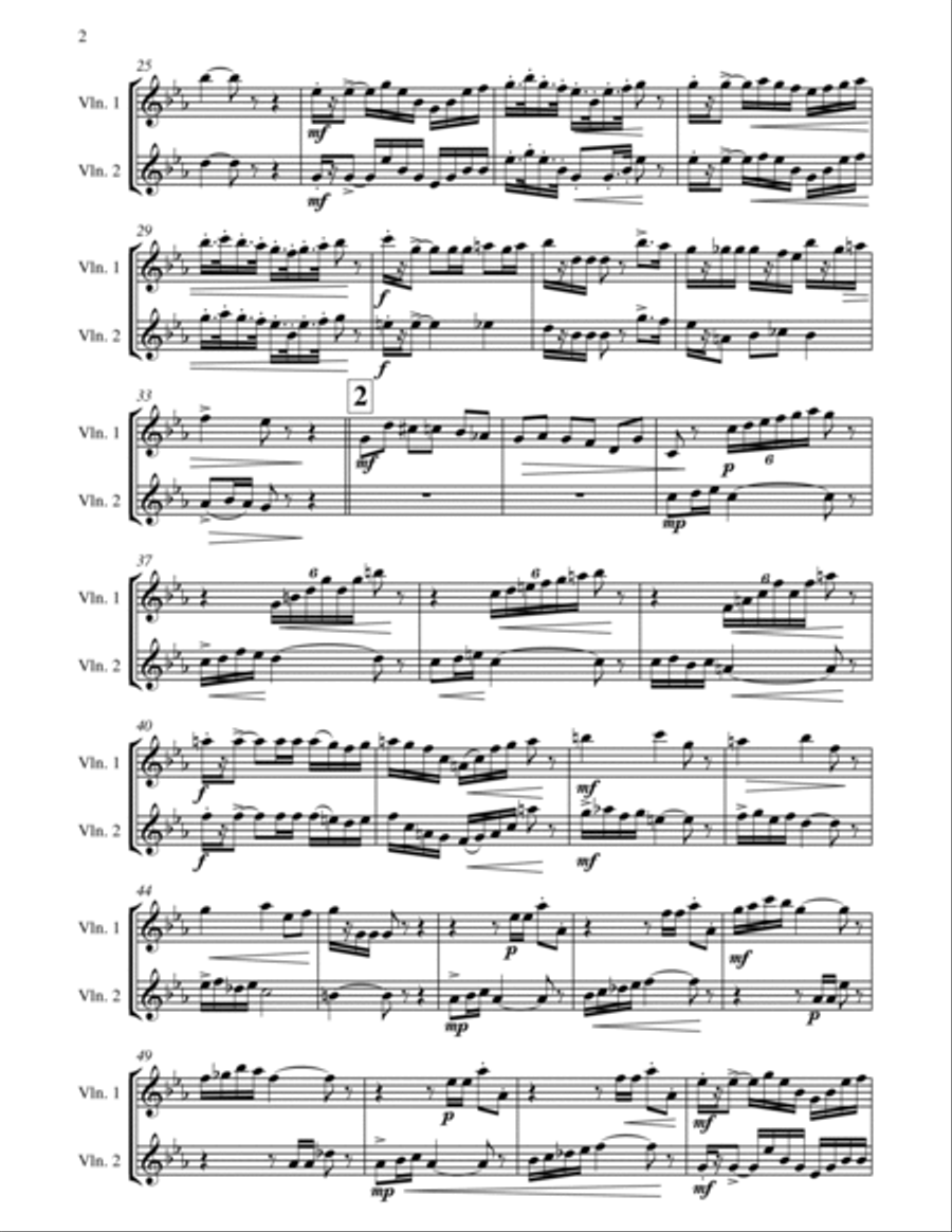 Polonaise de Concert - Paul Rougnon - for 2 Violins Duet String Duet scores gallery preview page 5