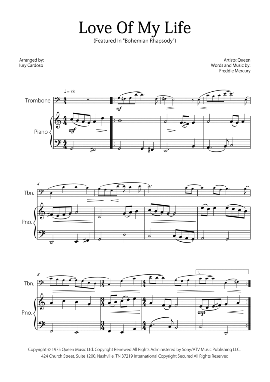 Love Of My Life Chamber Music scores gallery preview page 1