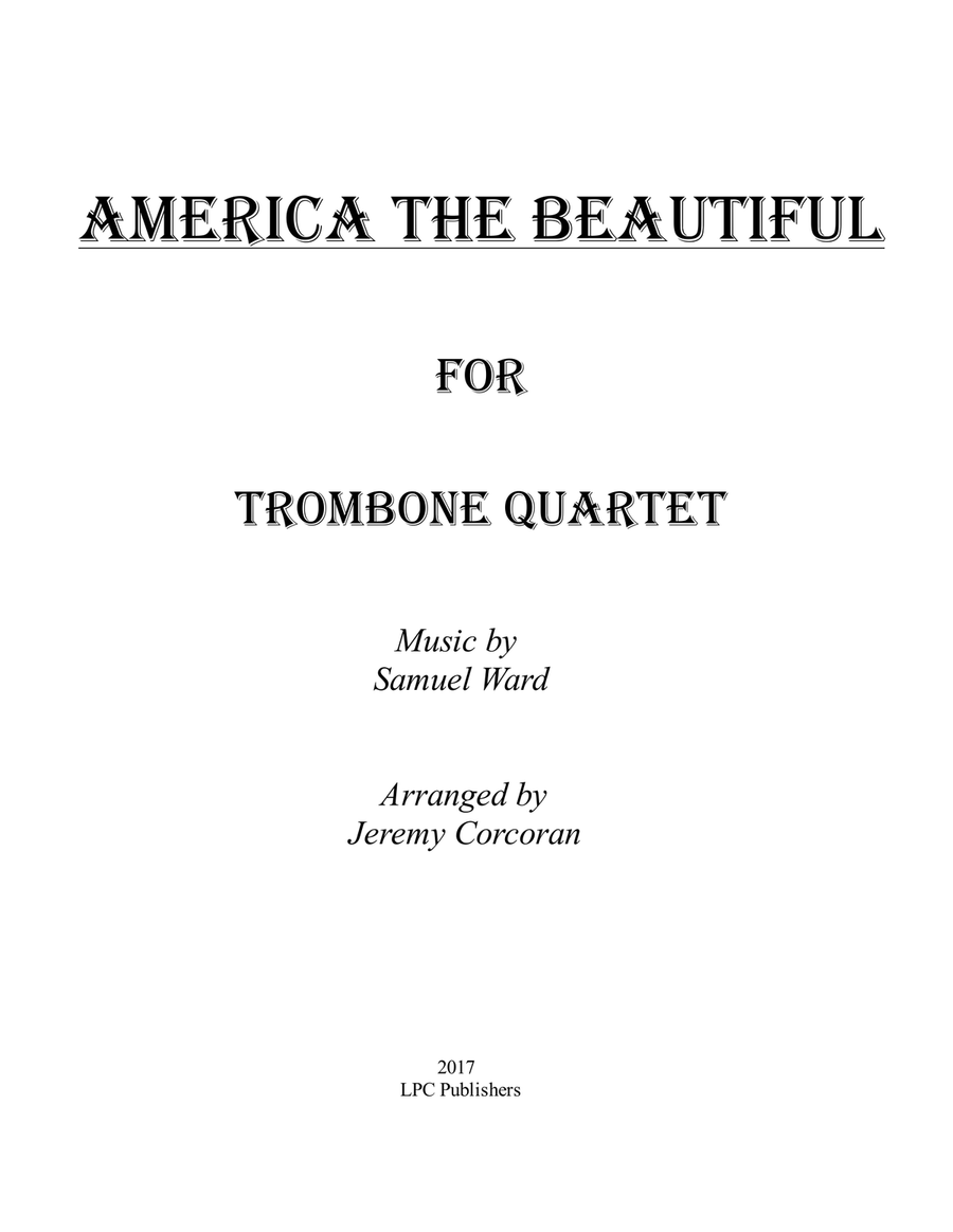 Book cover for America the Beautiful for Trombone Quartet