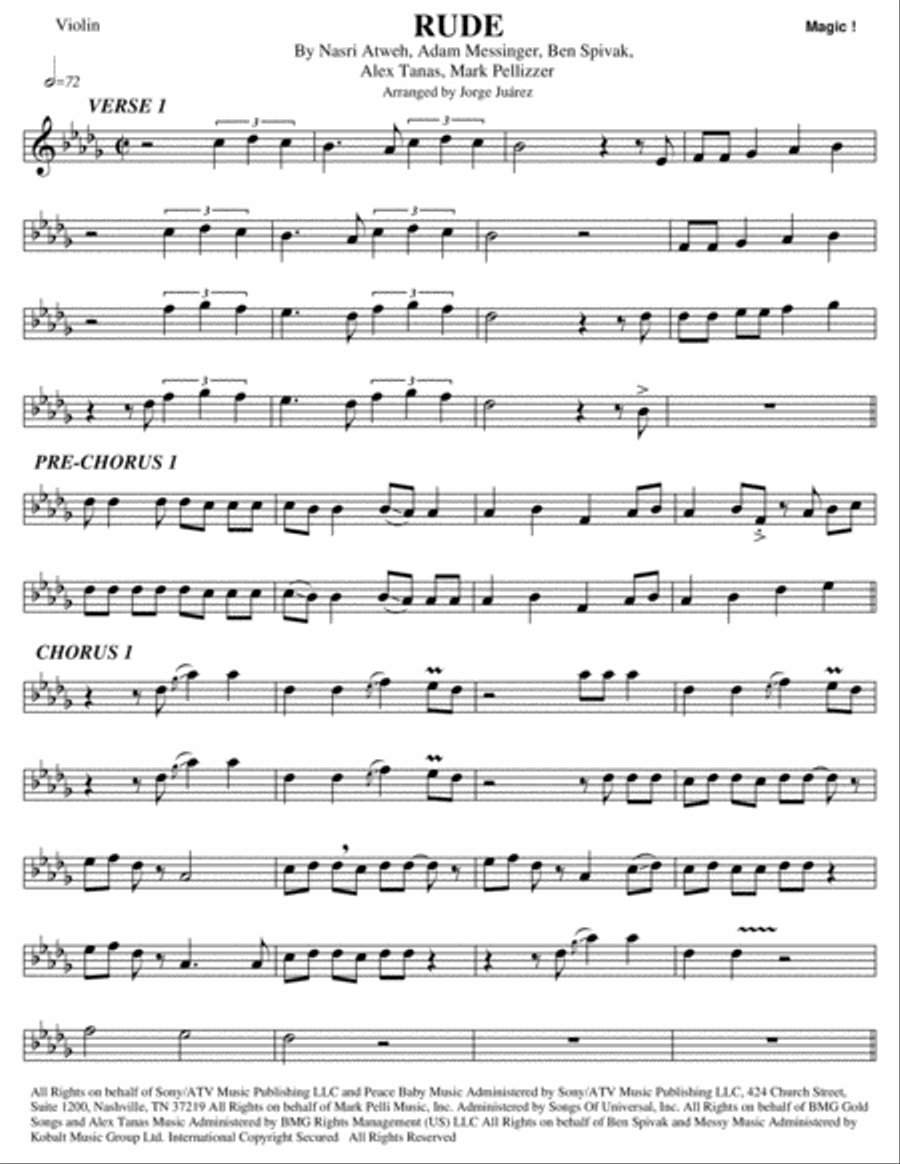 Rude Violin Solo scores gallery preview page 1