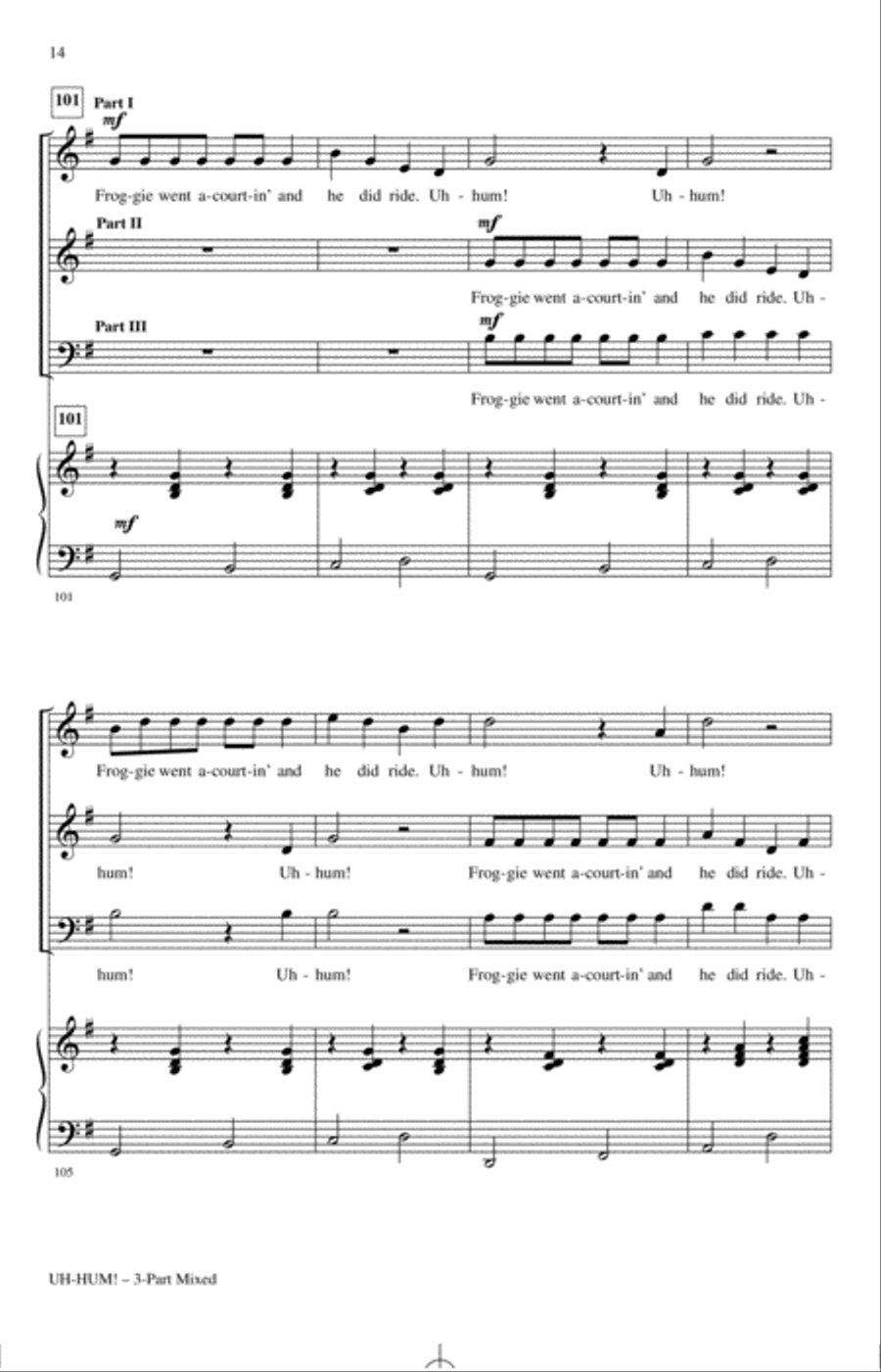 Uh-Hum! (Froggie Went A-Courtin') 3-Part scores gallery preview page 13