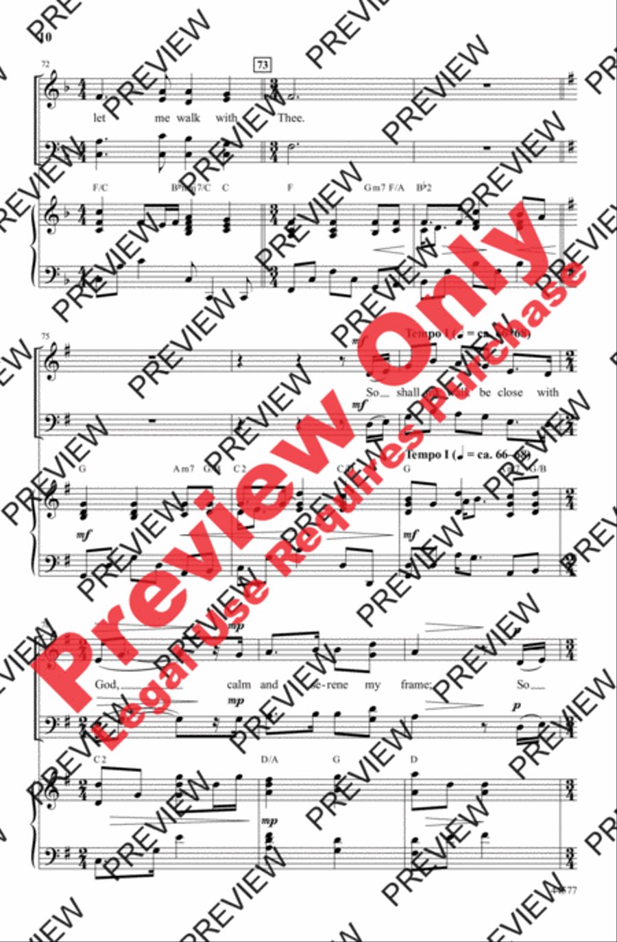 O, For a Closer Walk 4-Part scores gallery preview page 10