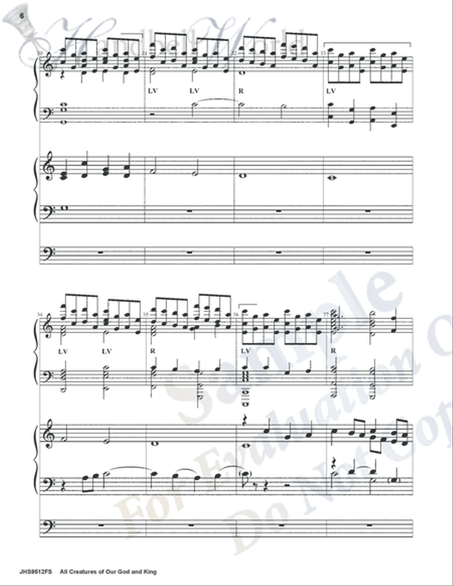 All Creatures of Our God and King Handbell Choir scores gallery preview page 5