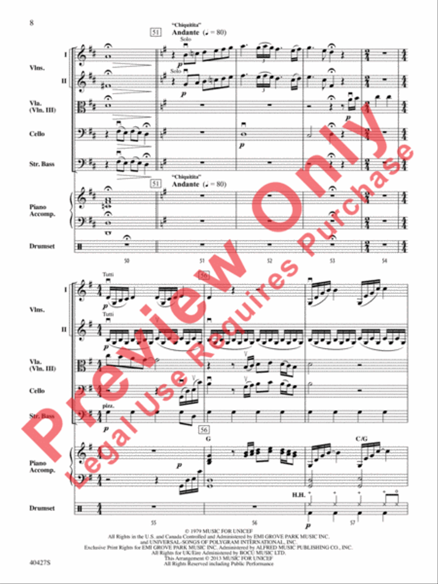 Mamma Mia!, Selections from String Orchestra scores gallery preview page 9
