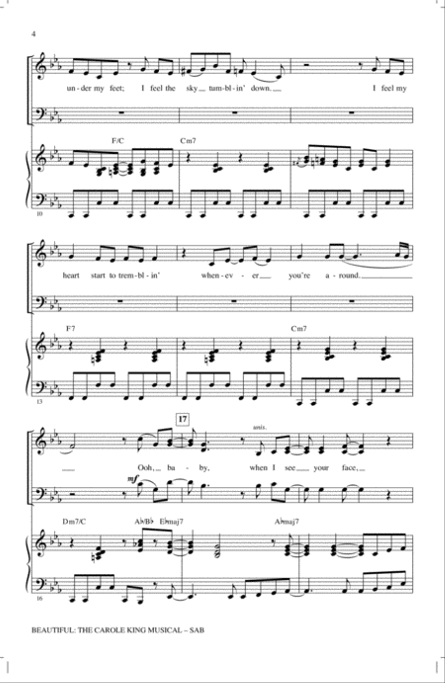 Beautiful: The Carole King Musical (Choral Selections) 3-Part scores gallery preview page 2