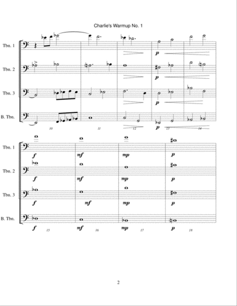 Charlie's Warmups Nos. 1-4 Brass Ensemble scores gallery preview page 2