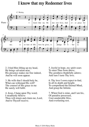 I know that my Redeemer lives. A new tune to a wonderful Wesley hymn.