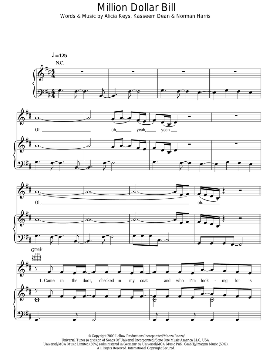 Million Dollar Bill Million Dollar Bill Acoustic Guitar scores gallery preview page 1