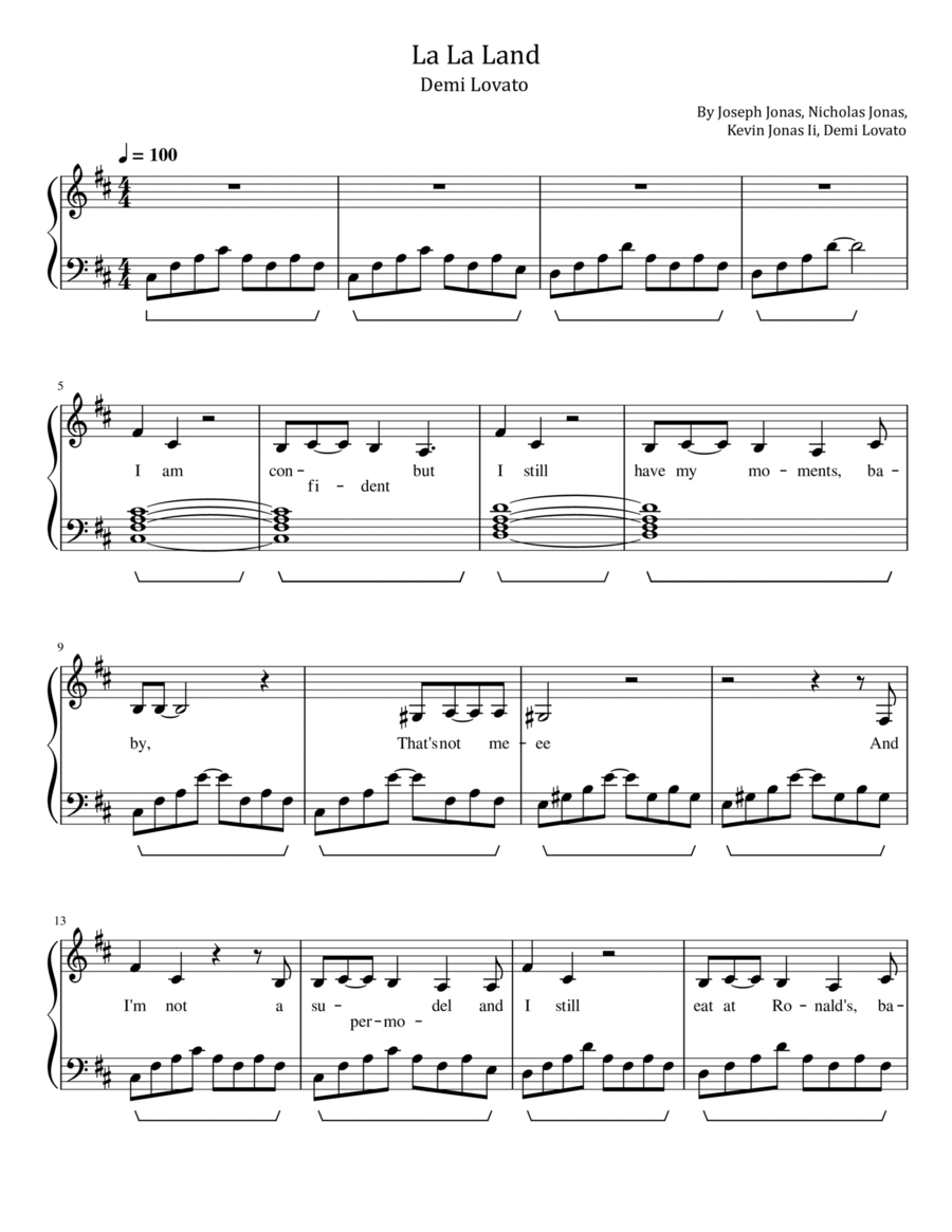 La La Land Piano Solo scores gallery preview page 1