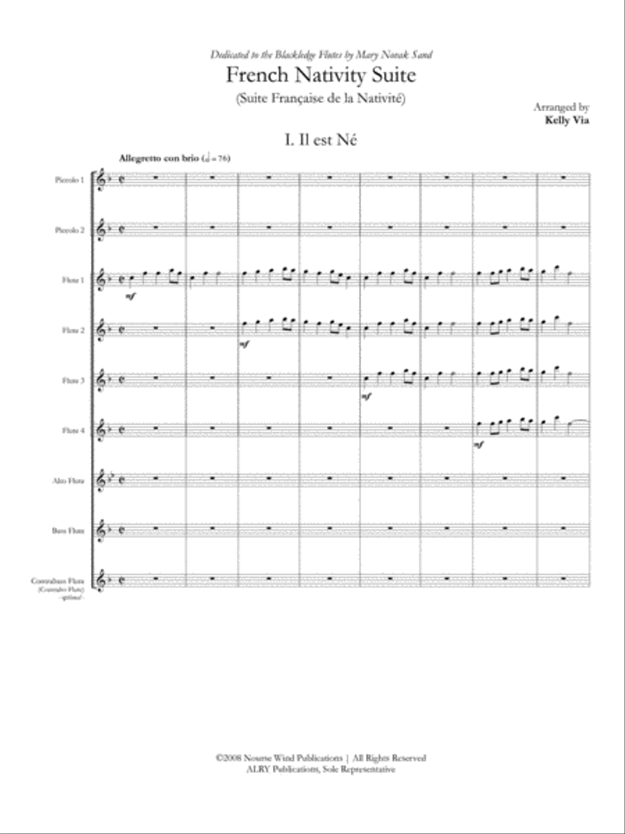 French Nativity Suite for Flute Choir Flute Choir scores gallery preview page 2