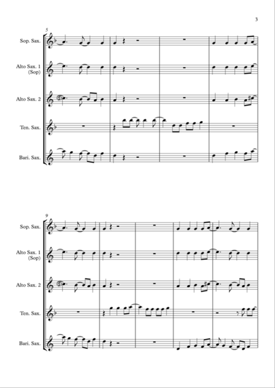 Happy Saxophone Quartet scores gallery preview page 3
