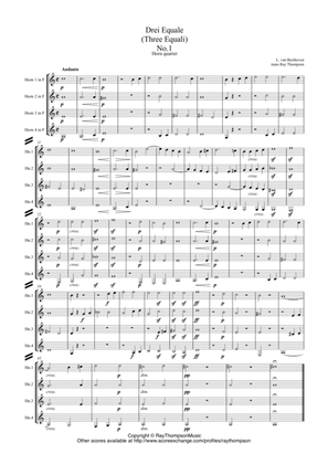 Beethoven: Drei Equale (Three Equali) WoO 30 written for trombone quartet - horn quartet