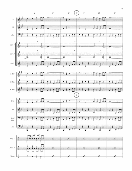 CUBAN BREEZE (beginner concert band - super easy - score, parts, and license to photocopy) image number null