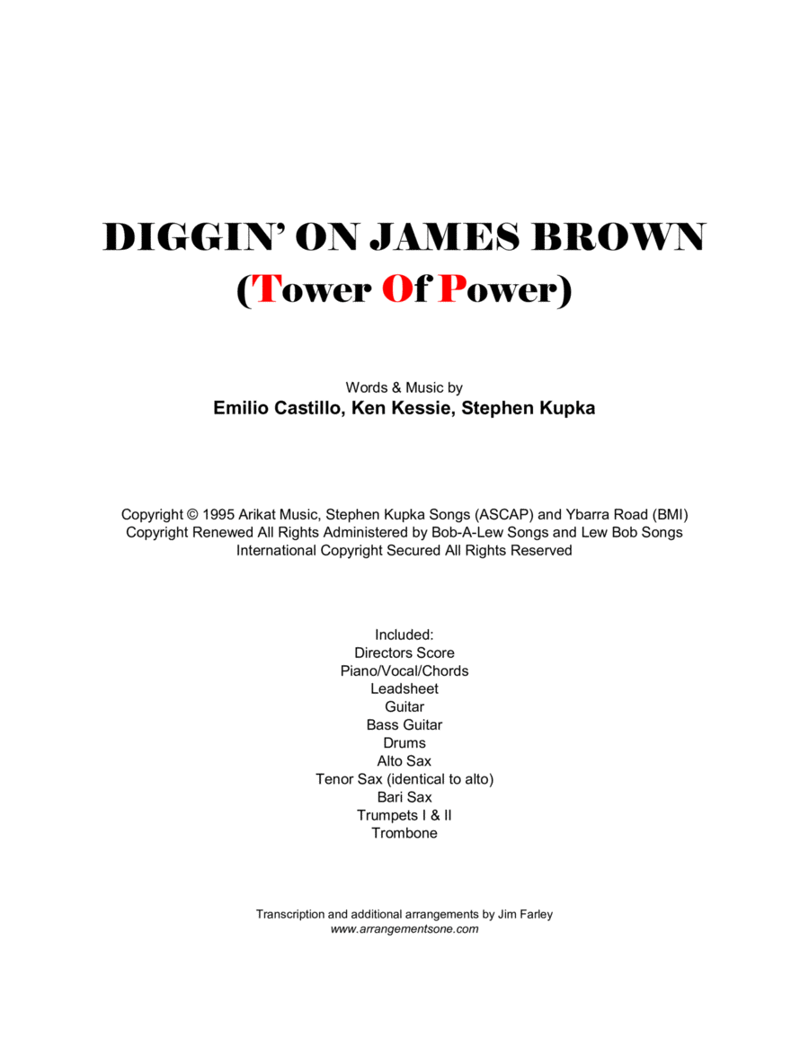Diggin' On James Brown Tenor Saxophone scores gallery preview page 1