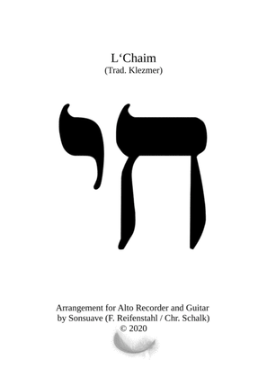 Book cover for L'Chaim - Traditional Klezmer arranged for Alto Recorder and Classical/Fingerstyle Guitar
