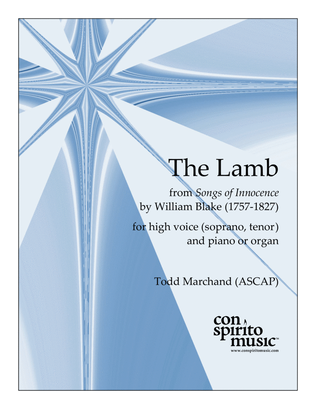 The Lamb (William Blake) — high voice (soprano / tenor), keyboard accompaniment