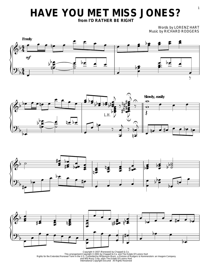 Have You Met Miss Jones? Have You Met Miss Jones? Piano Solo scores gallery preview page 1