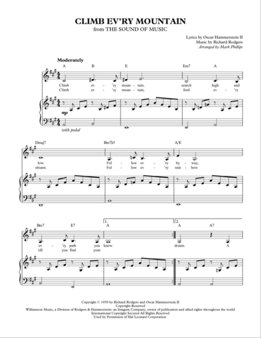 Climb Ev'ry Mountain Climb Ev'ry Mountain Voice scores gallery preview page 1