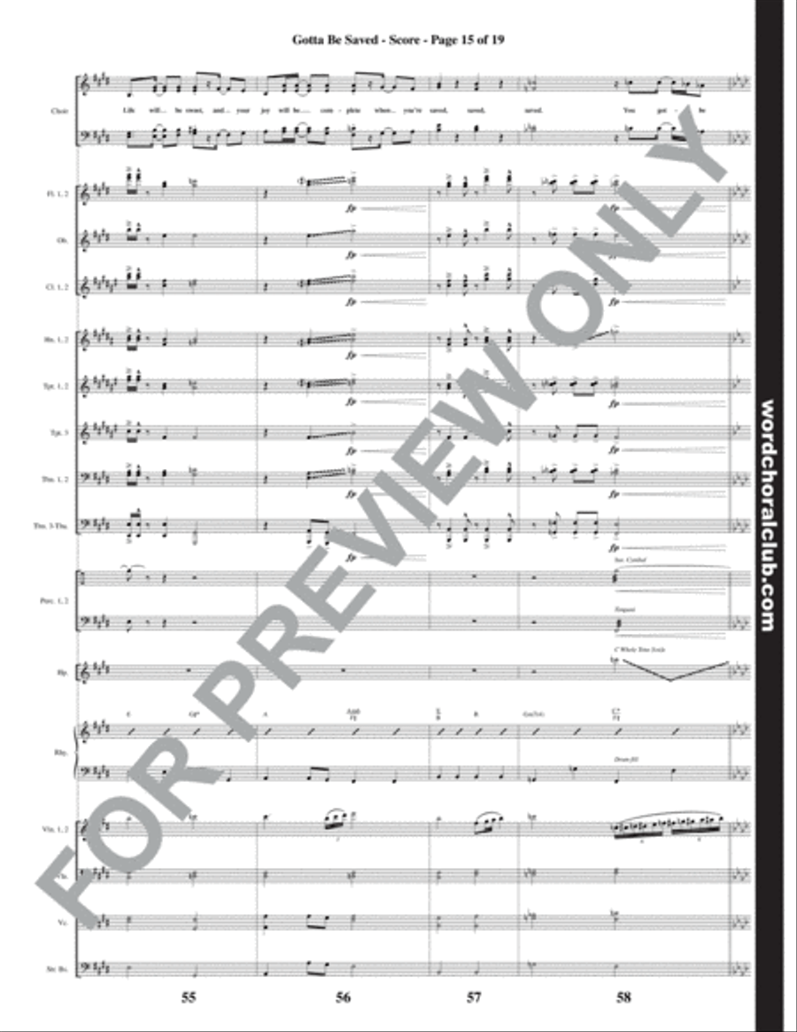 Southern Gospel Sounds - Orchestration Set of Parts scores gallery preview page 16