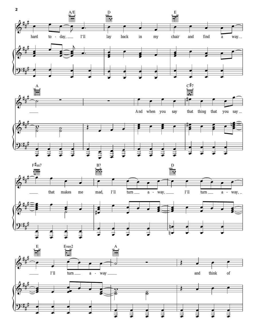Just Another Day Just Another Day Piano, Vocal, Guitar scores gallery preview page 2