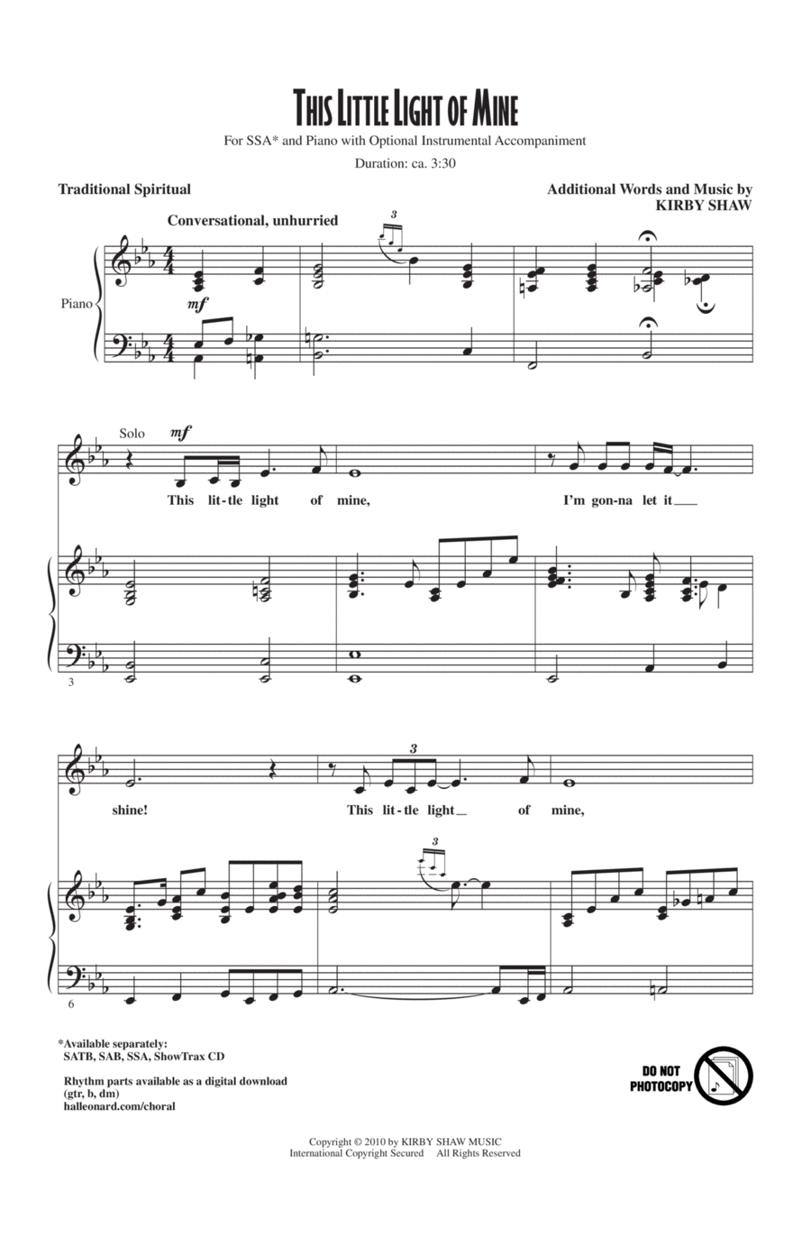 This Little Light Of Mine SSA scores gallery preview page 1