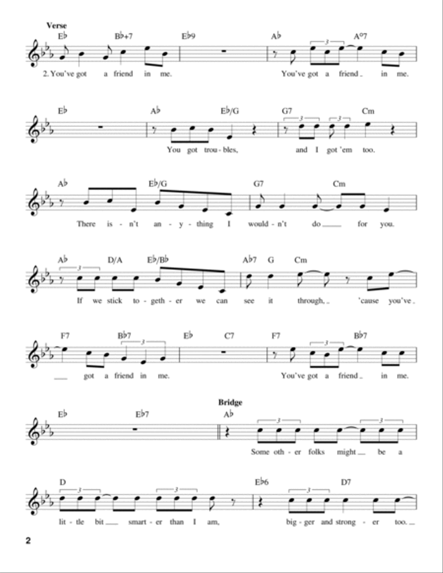 You've Got A Friend In Me (from Toy Story) Voice scores gallery preview page 2