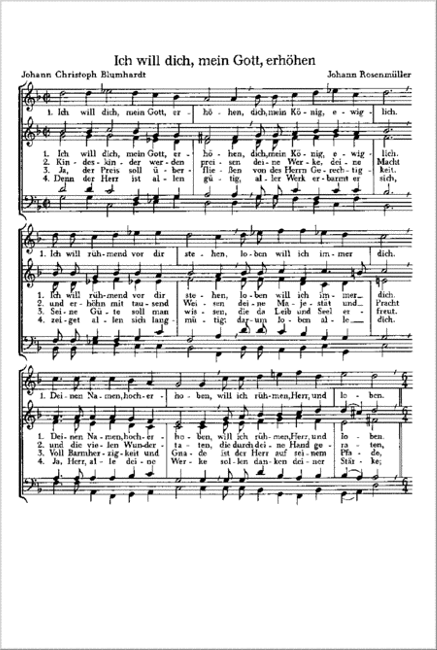 Kubler: Lob Gott getrost mit Singen; Rosenmuller: Ich will dich, mein Gott Score scores gallery preview page 1