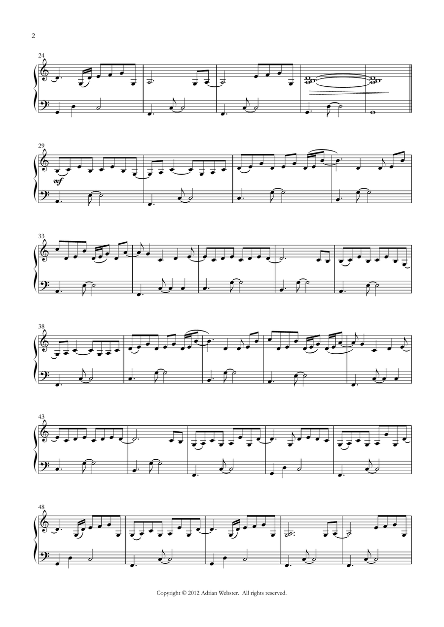 The Last Dance - CrusaderBeach - Romantic Piano Solo for Wedding Piano Solo scores gallery preview page 2