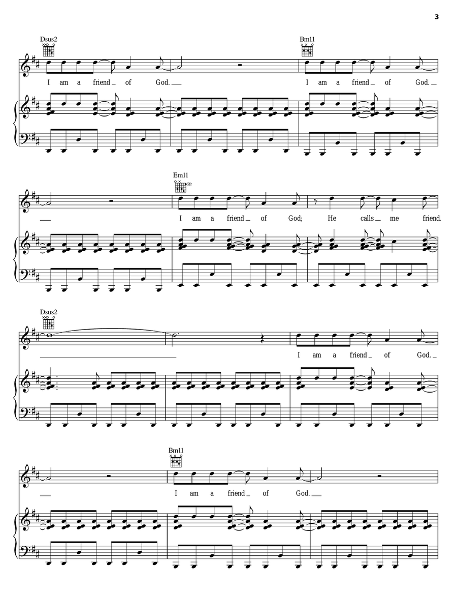 Friend Of God Friend Of God Piano, Vocal, Guitar scores gallery preview page 3