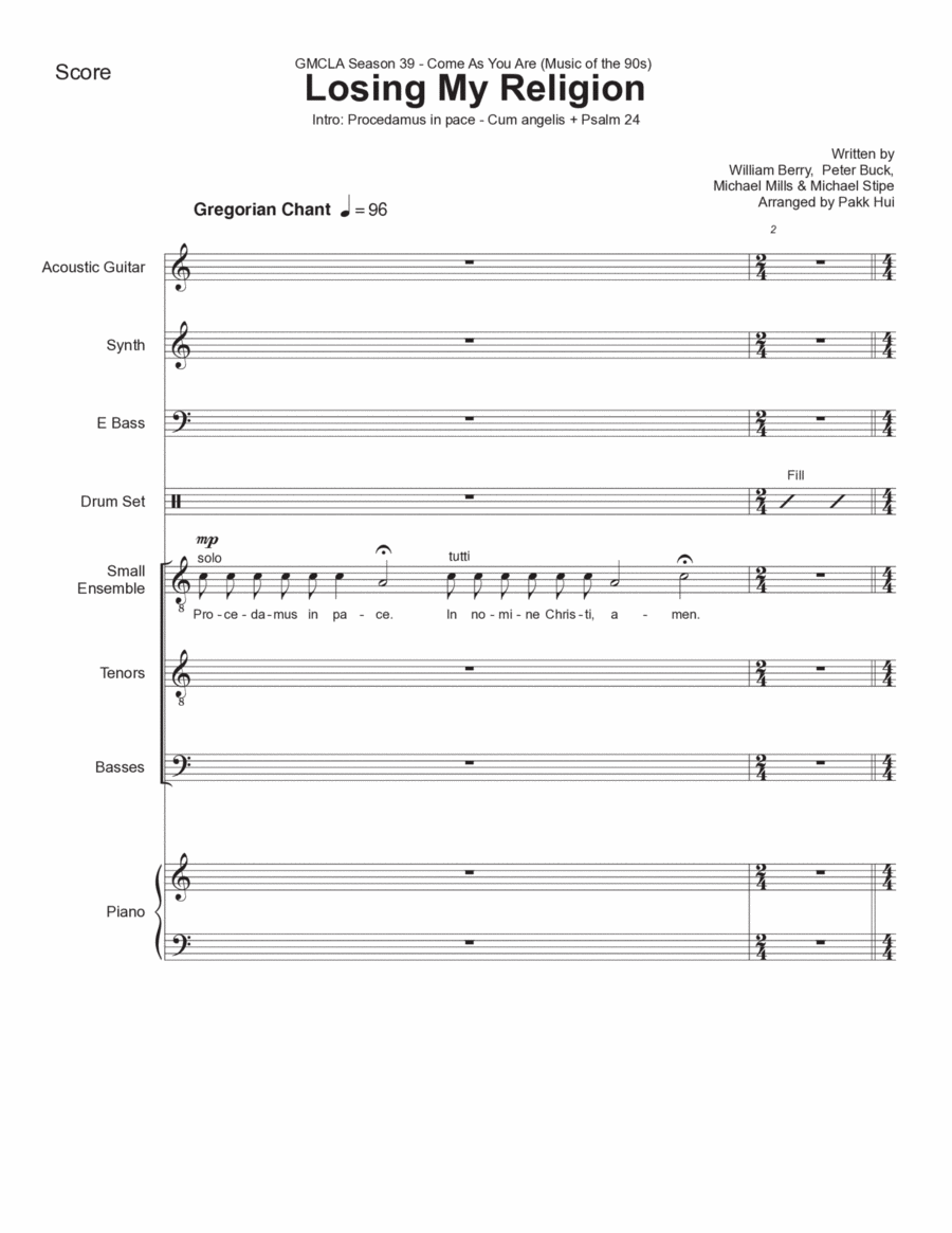 Losing My Religion Bass Guitar scores gallery preview page 1