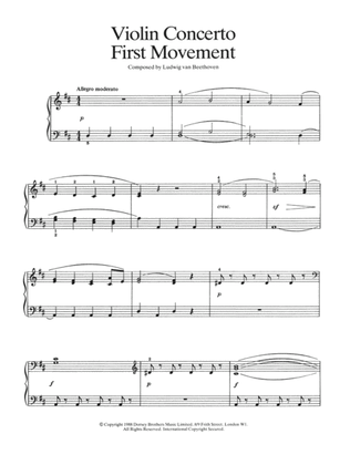 Book cover for First Movement (from Violin Concerto In D Major, Op. 61)