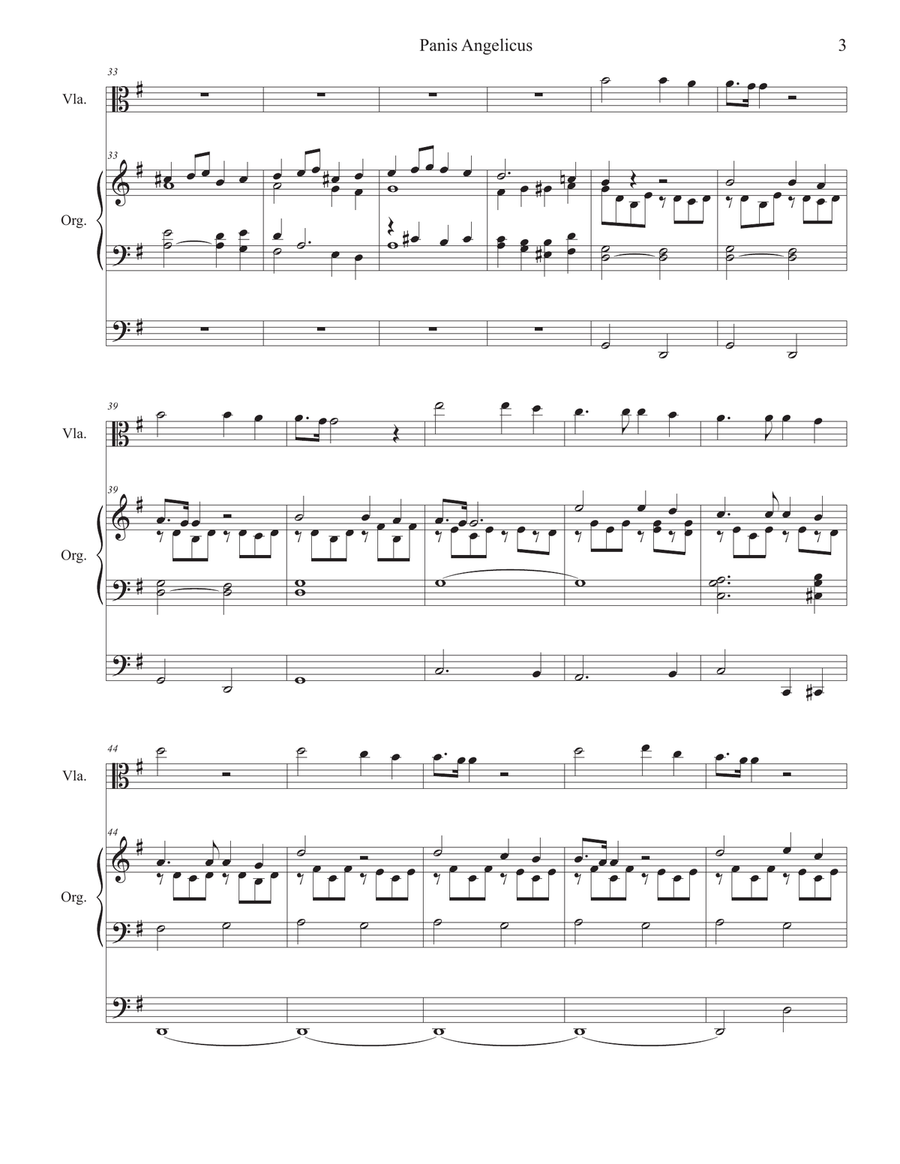 Panis Angelicus (Viola solo - Organ accompaniment) String Duet scores gallery preview page 4
