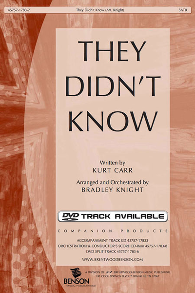 They Didn't Know (Orchestra Parts and Conductor's Score, CD-ROM)