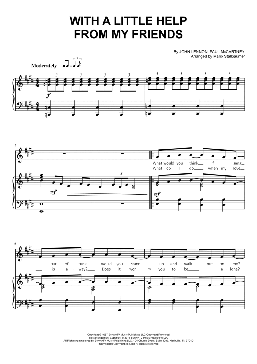 With A Little Help From My Friends Voice scores gallery preview page 1