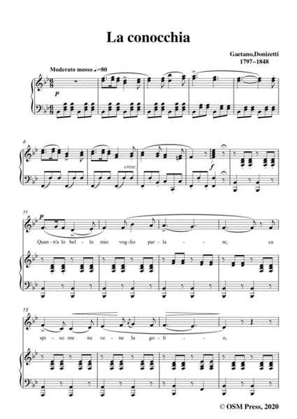 Donizetti-La conocchia,in B flat Major,for Voice and Piano