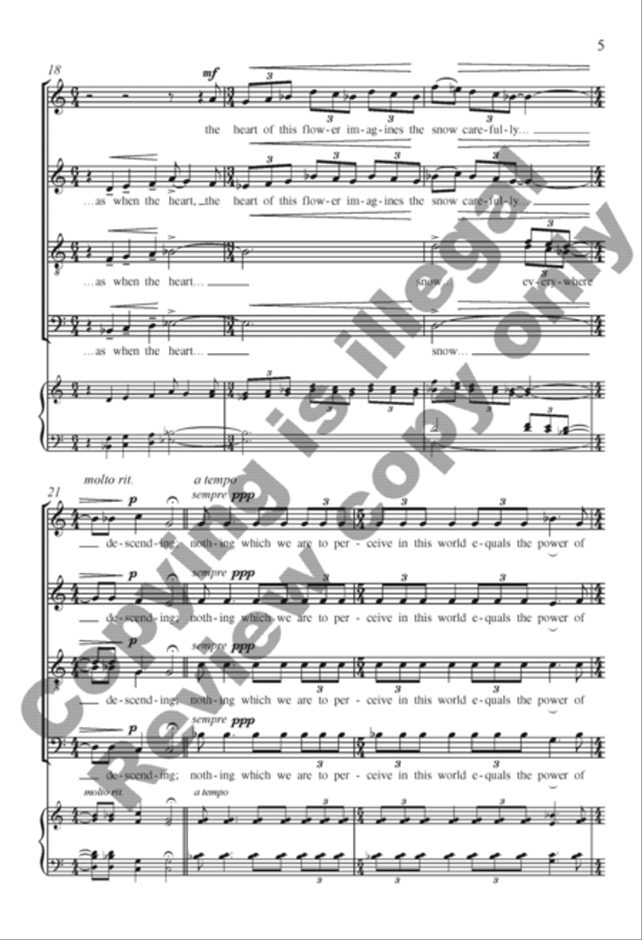 Sometimes I Feel Alive: 3. somewhere I have never travelled Divisi scores gallery preview page 12
