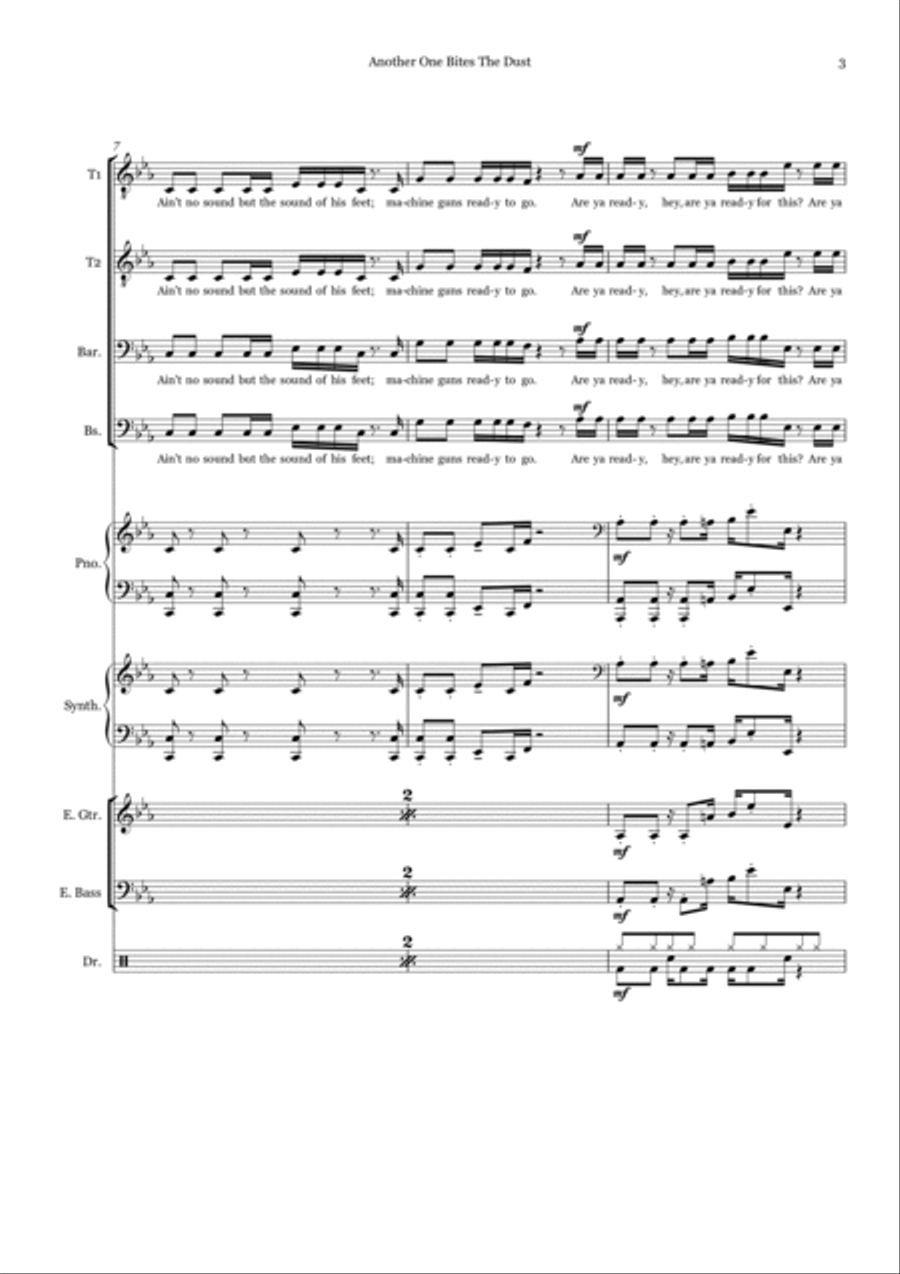 Another One Bites The Dust Small Ensemble scores gallery preview page 3