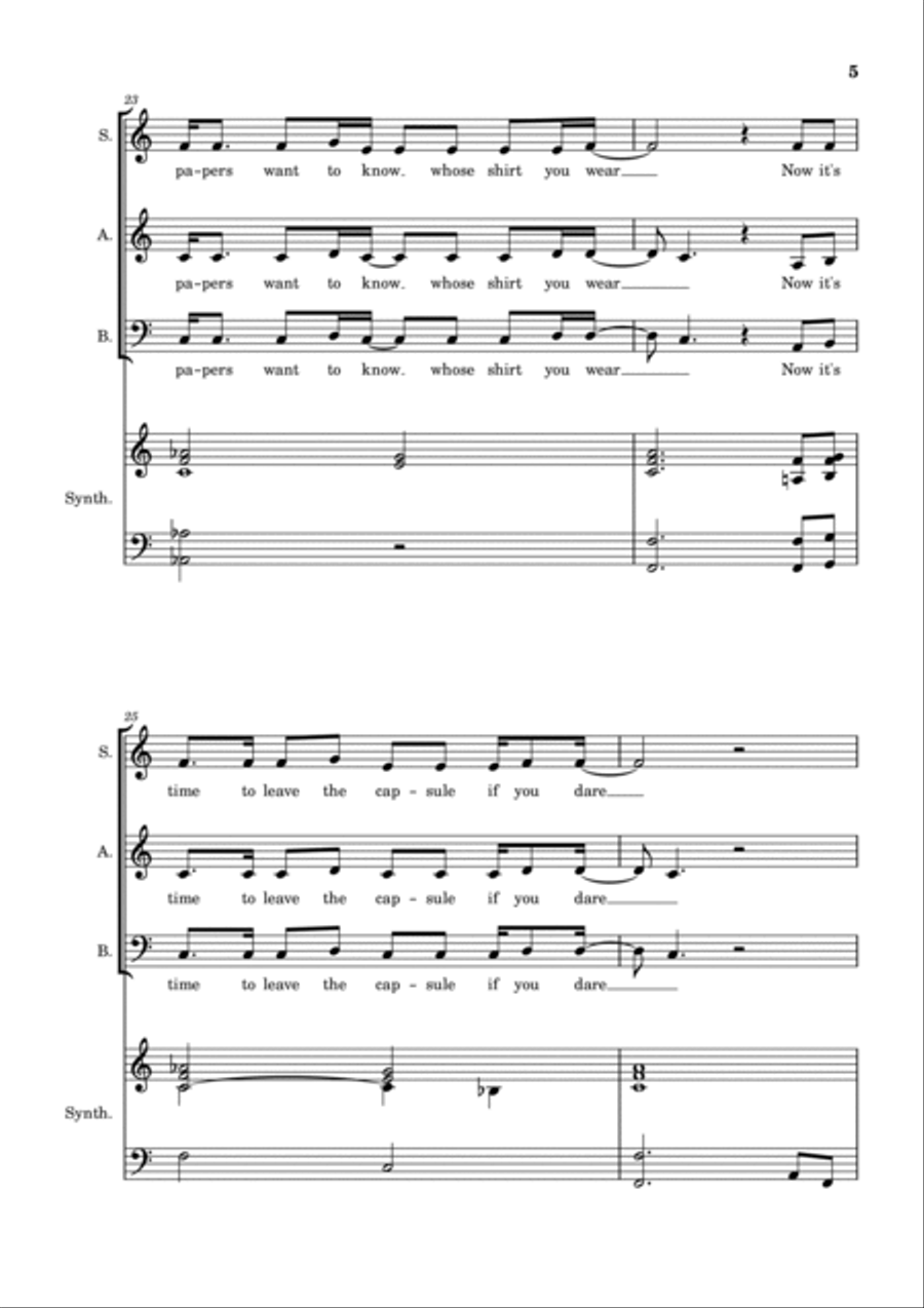 Space Oddity 3-Part scores gallery preview page 5
