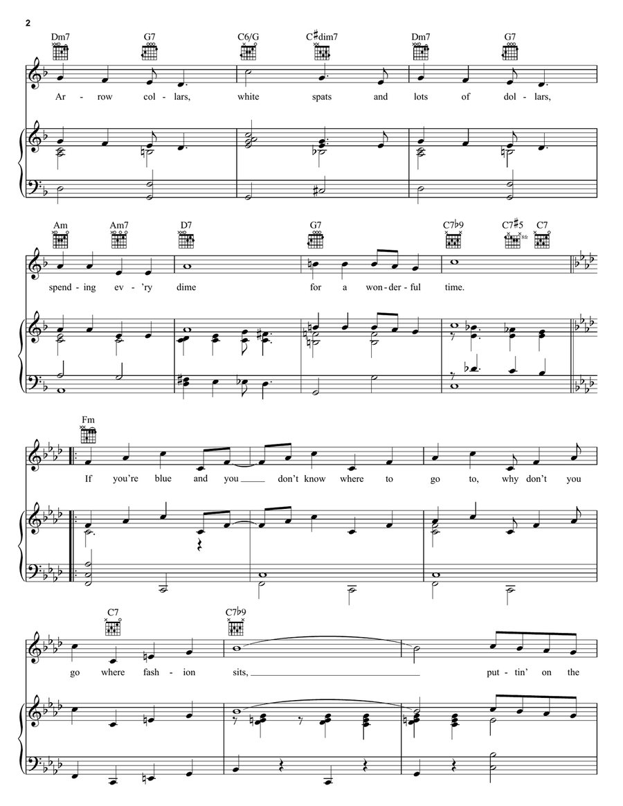Puttin' On The Ritz Piano, Vocal, Guitar scores gallery preview page 2