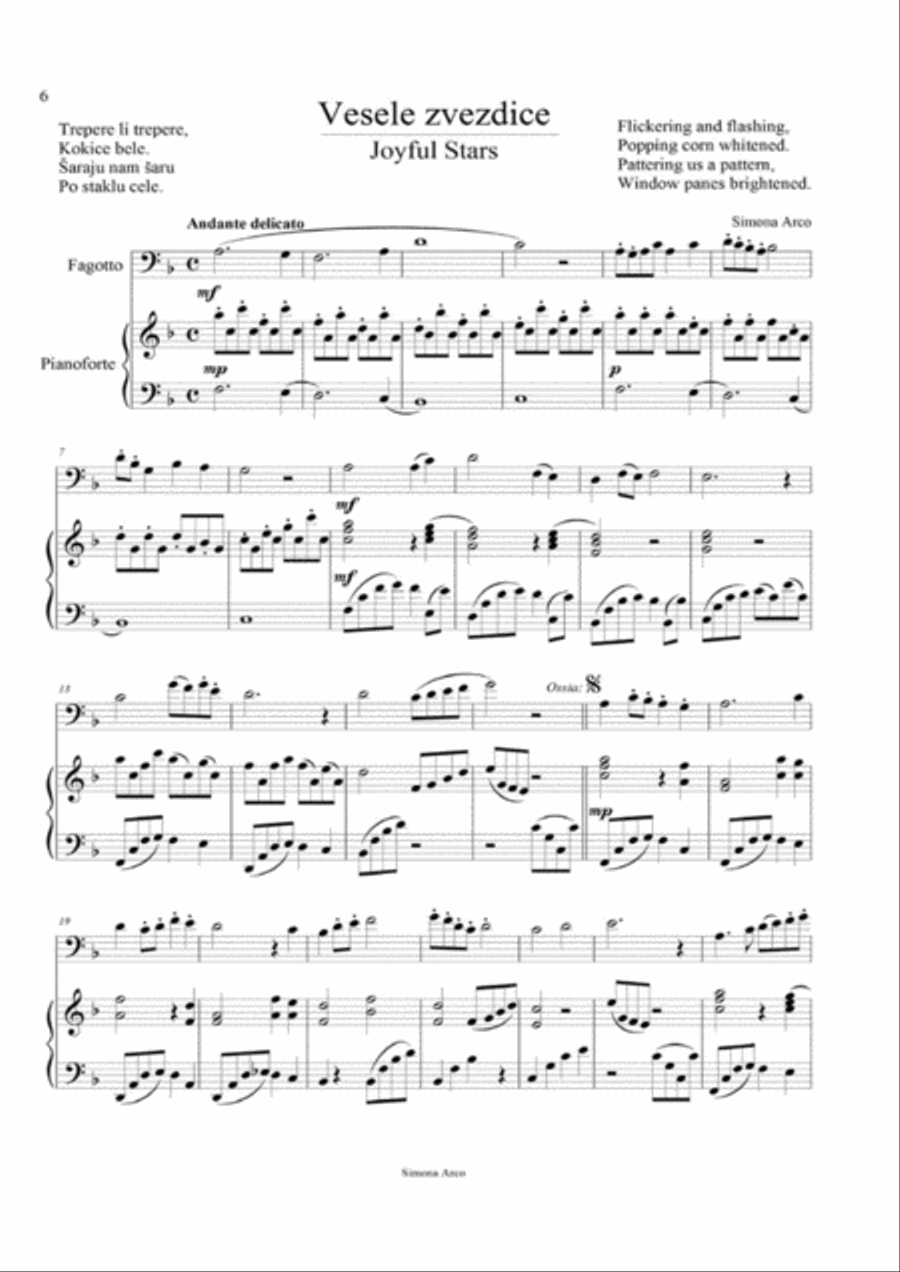 Joyful Stars Fagotto and Pianoforte Bassoon scores gallery preview page 2