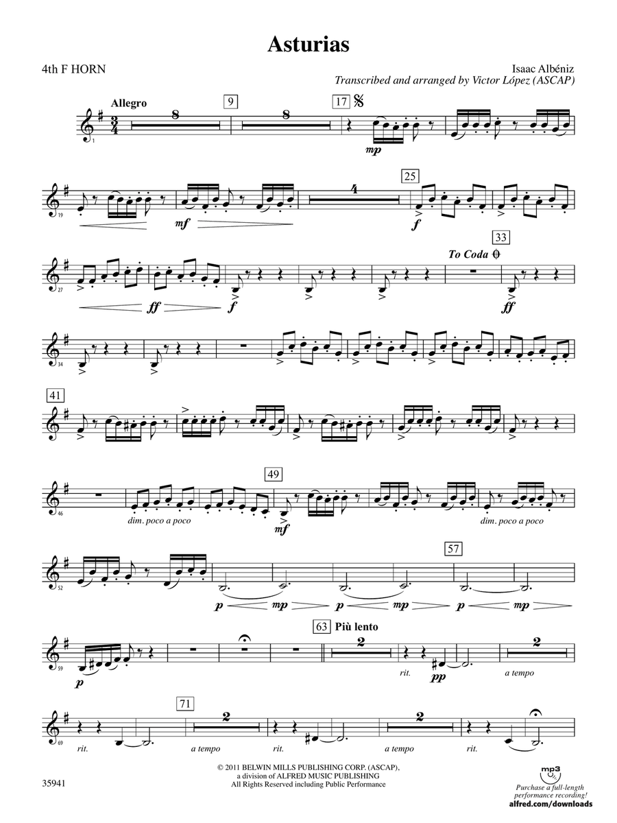 Asturias: 4th F Horn
